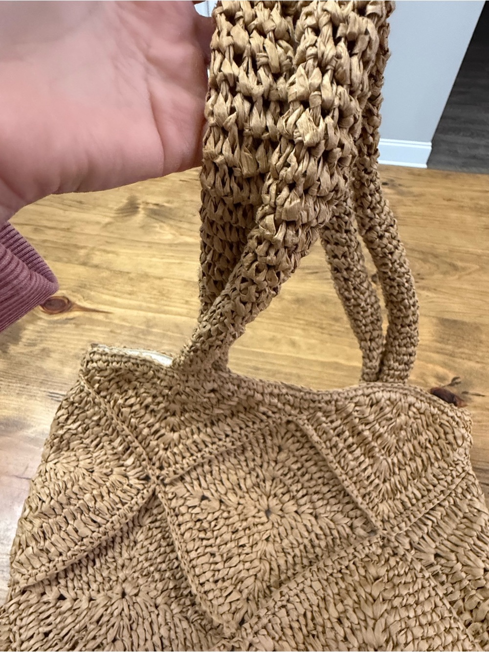 J. Jill Woven Crochet Raffia Lined Shoulder Bag - Picture 3 of 7